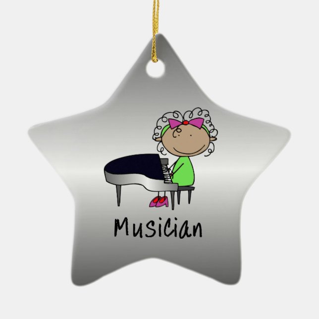 Occupation Musician Professional Female Custom Ceramic Ornament (Front)
