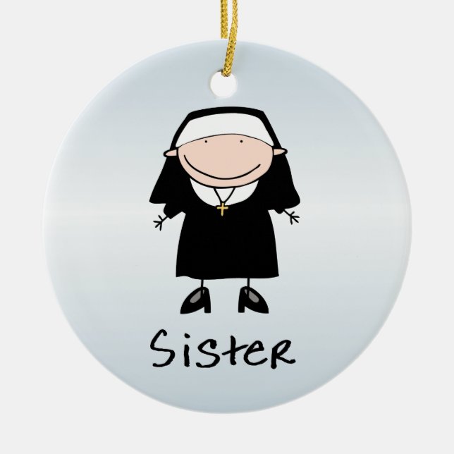 Occupation Nun Religious Vocation  Personalized Ceramic Ornament (Front)