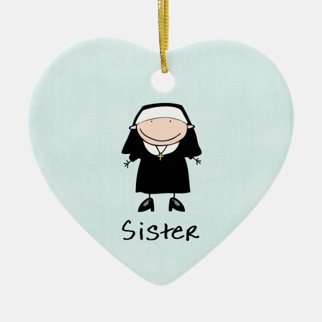 Occupation Nun Religious Vocation  Personalized Ceramic Ornament (Front)