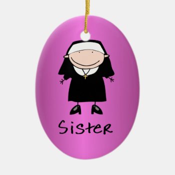 Occupation Nun Religious Vocation  Personalized Ceramic Ornament by ornamentcentral at Zazzle