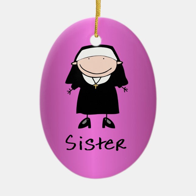 Occupation Nun Religious Vocation  Personalized Ceramic Ornament (Front)