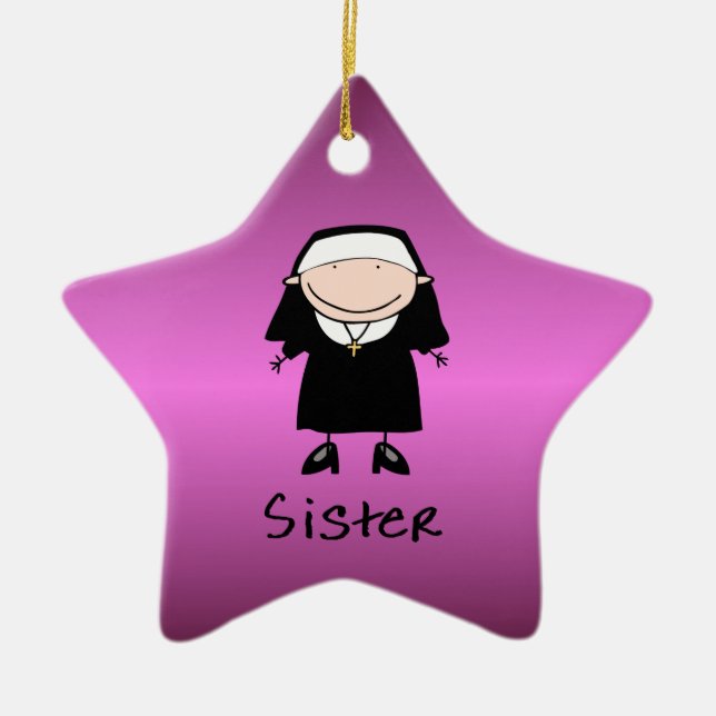 Occupation Nun Religious Vocation  Personalized Ceramic Ornament (Front)
