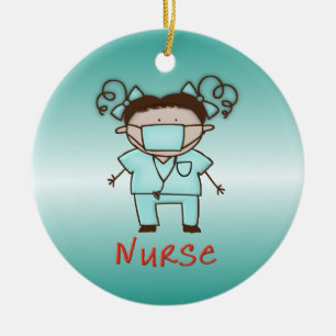 Occupation Nurse Custom Personalized Date and Name Ceramic Ornament