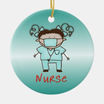 Occupation Nurse Custom Personalized Date And Name Ceramic Ornament by ornamentcentral at Zazzle
