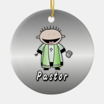 Occupation Pastor Religious Clergy  Personalized Ceramic Ornament by ornamentcentral at Zazzle