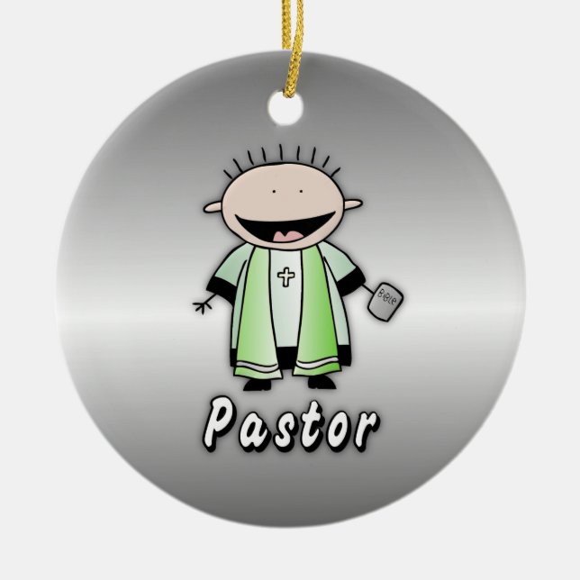 Occupation Pastor Religious Clergy  Personalized Ceramic Ornament (Front)