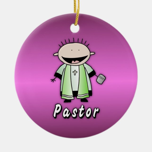 Occupation Pastor Religious Minister Personalized Ceramic Ornament (Front)