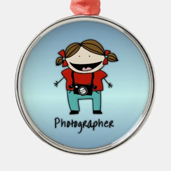 Occupation Photographer Female Metal Ornament by ornamentcentral at Zazzle