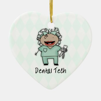 Occupation Woman Dentist Tech Personalized Ceramic Ornament by ornamentcentral at Zazzle
