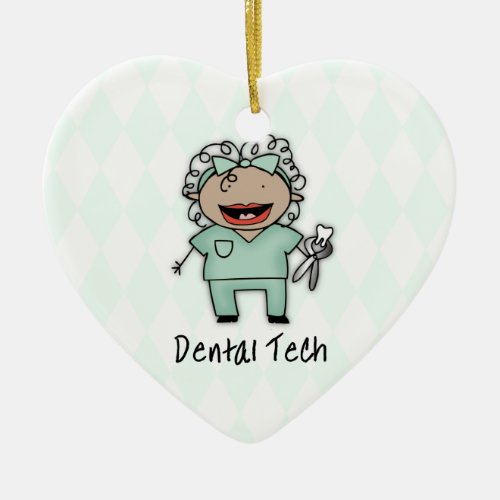Occupation Woman Dentist Tech Personalized Ceramic Ornament