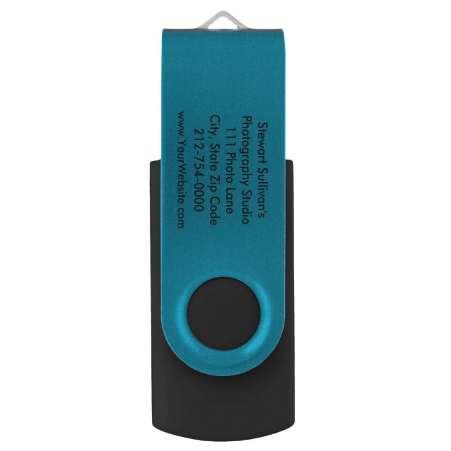 Occupational Business Blue Black Contact USB Flash Drive (Back (Vertical))
