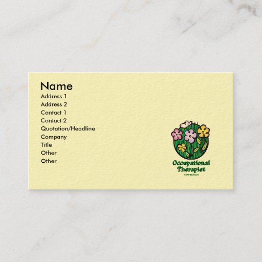 Customizable Occupational Therapist Blooms 2 Business Card