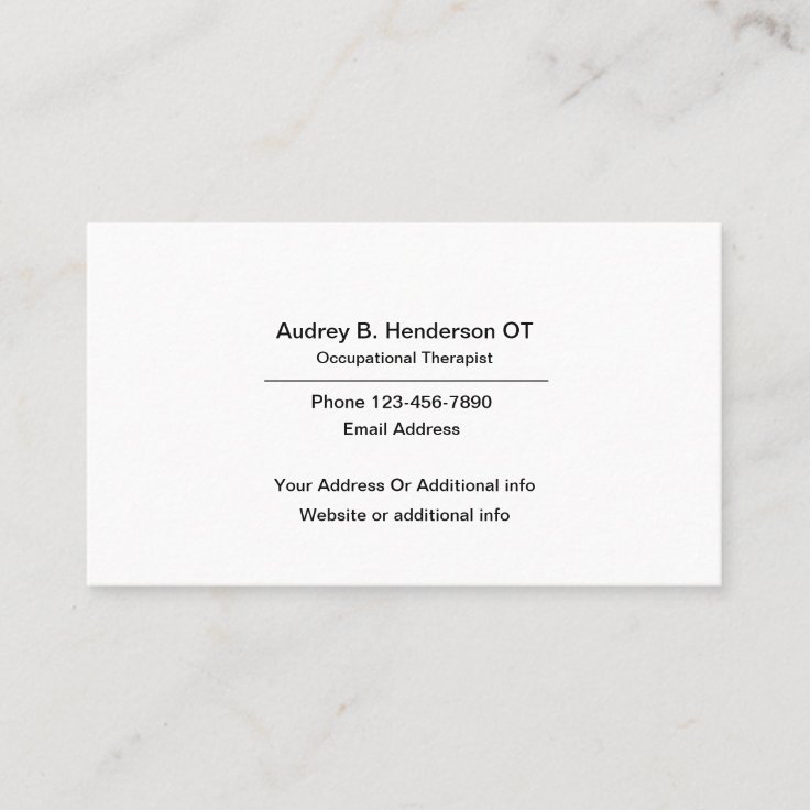 Occupational Therapist Business Card Zazzle