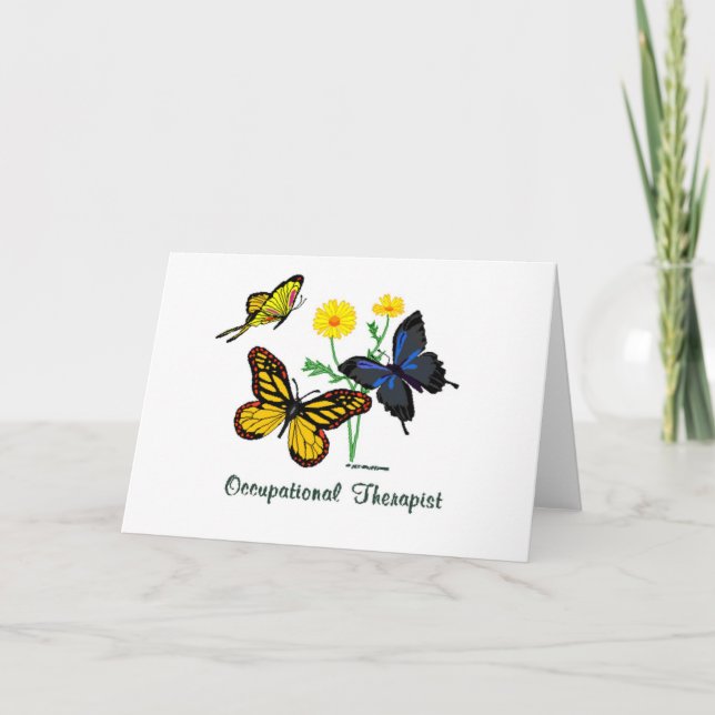 Occupational Therapist Butterflies Card (Front)