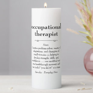 Occupational Therapist Definition Thank You Gift Pillar Candle