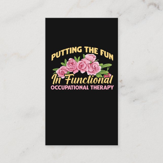 Occupational Therapist Flower OT Therapy Gift Business Card (Front)