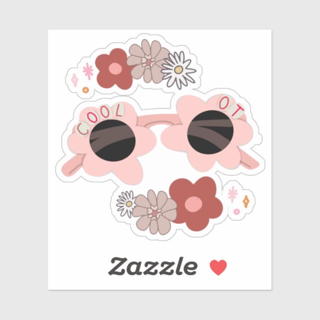 Occupational Therapist Fun Floral Sunglasses Sticker (Sheet)
