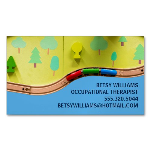 Occupational Therapist Fun Play Therapy Toys Train Business Card Magnet