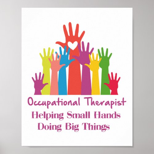 Occupational Therapist Helping Small Hands Doing Poster