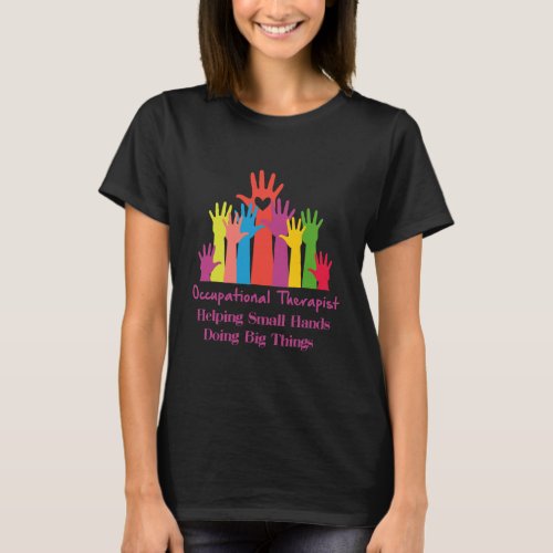 Occupational Therapist Helping Small Hands Doing T_Shirt