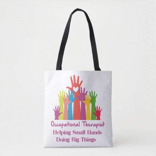 Occupational Therapist Helping Small Hands Doing Tote Bag