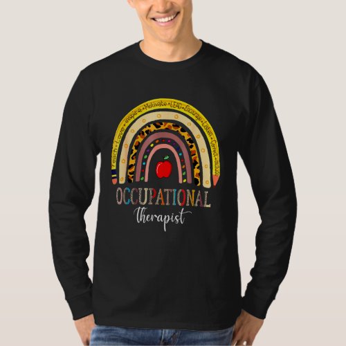Occupational Therapist Leopard Rainbow Halloween C T_Shirt