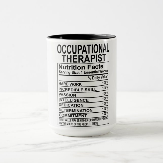 Occupational Therapist Nutrition Facts Mug (Center)