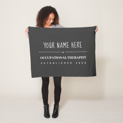 Occupational Therapist OT Simple Custom  Fleece Blanket