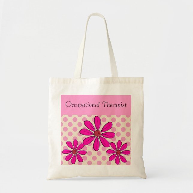Occupational Therapist Pink Daisies Tote Bag (Front)