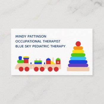 Occupational Therapist Play Therapy Rainbow Toys Business Card by epicdesigns at Zazzle