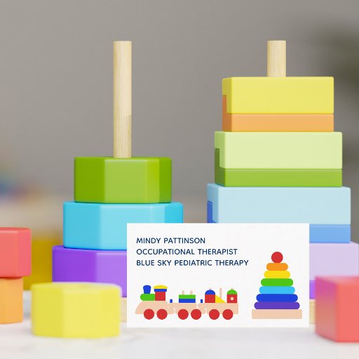 Customizable Occupational Therapist Play Therapy Rainbow Toys Business Card