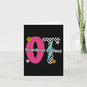 Occupational Therapist Retro Checkered Ot Graduati Card