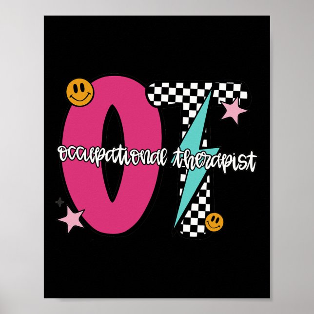Occupational Therapist Retro Checkered Ot Graduati Poster (Front)