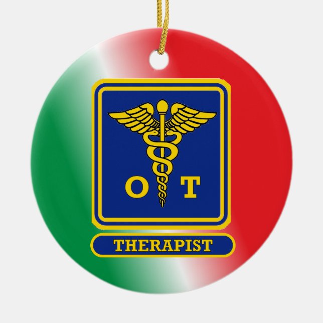 Occupational Therapist Shield Custom Ceramic Ornament (Front)
