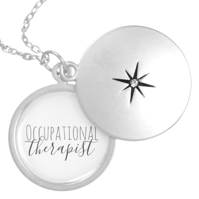 Occupational Therapist Silver Locket Necklace (Front)