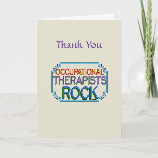 Occupational Therapists Rock Thank You Card (Front)