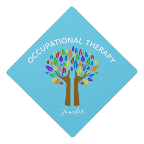 Occupational Therapy Beautiful OT Monogram Graduation Cap Topper