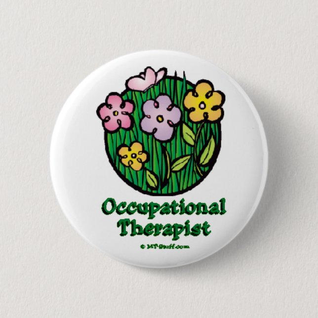 Occupational Therapy Blooms 2 Button (Front)