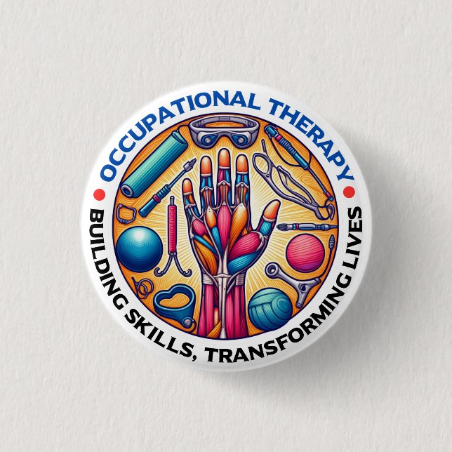 Occupational Therapy Building Skills Button (Front)