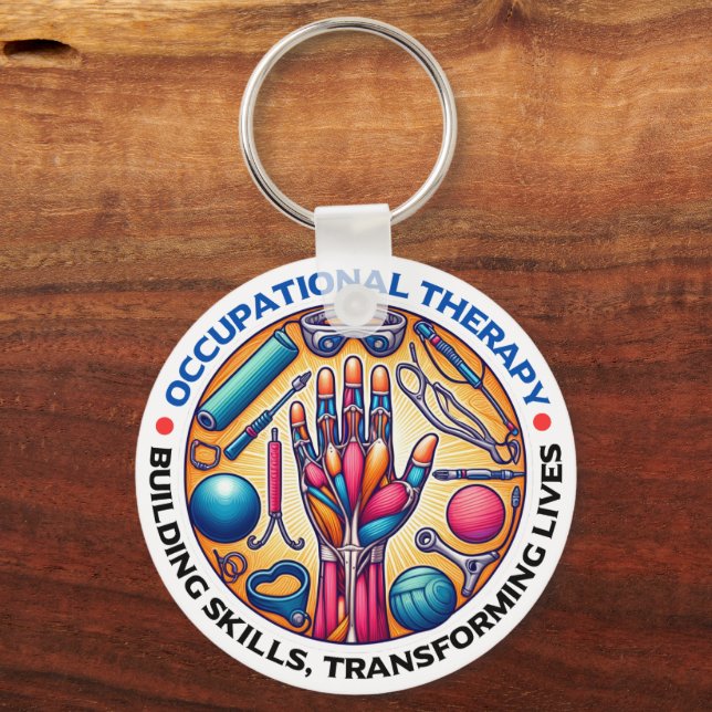 Occupational Therapy Building Skills Keychain (Back)