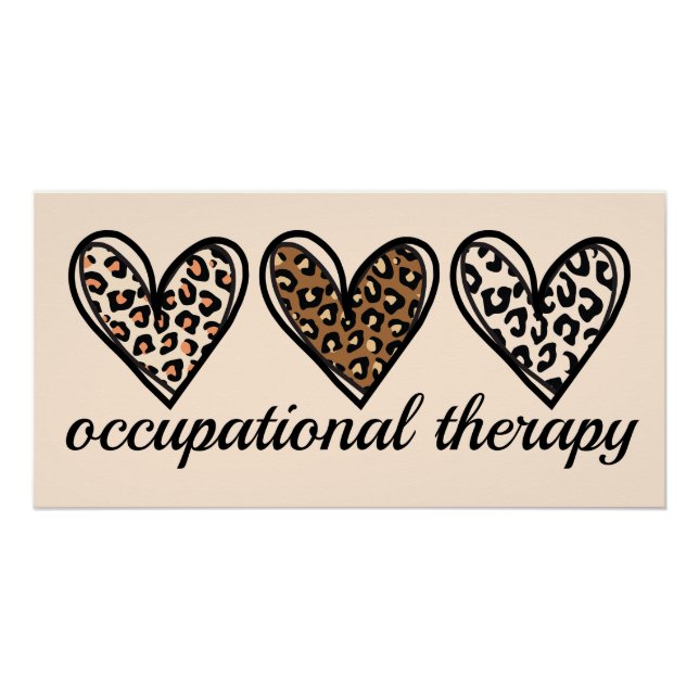 Occupational Therapy Cheetach Print Heart (Front)