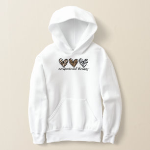 Occupational Therapy Cheetach Print Heart Hoodie