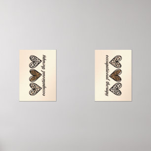 Occupational Therapy Cheetach Print Heart Wall Art Sets