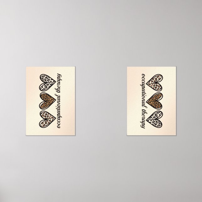Occupational Therapy Cheetach Print Heart Wall Art Sets (Front)