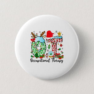 Occupational Therapy Christmas Lights Santa Hat Ot Button