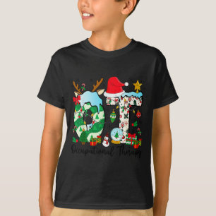 Occupational Therapy Christmas Lights Santa Hat Ot T-Shirt