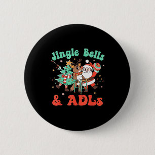 Occupational Therapy Christmas Reindeer Santa Adls Button