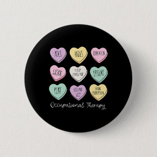 Occupational Therapy Conversation Hearts Valentine Button