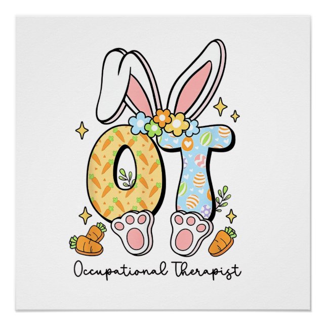 Occupational Therapy Easter Bunny OT OTA Spring Ot Poster (Front)