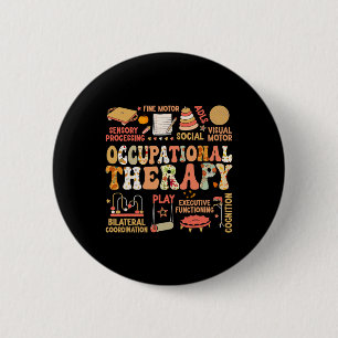 Occupational Therapy Fall Autumn Ot Retro Thanksgi Button